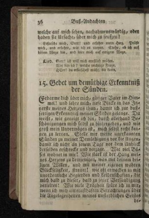15. Gebet um demüthige Erkenntniß der Sünden.