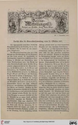 Vereinsmitteilungen Nr. 2 (November 1887)
