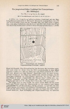 Neue Folge 14: Ein jungsteinzeitlicher Grabhügel bei Unterjettingen (Kr. Böblingen)