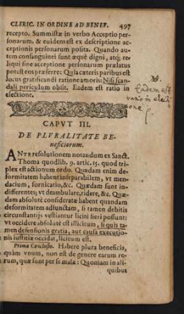 Caput III. De Pluralitate Beneficiorum