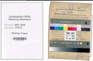 Entnazifizierung Franz Richter , geb. 20.02.1903 (Zugfuehrer)
