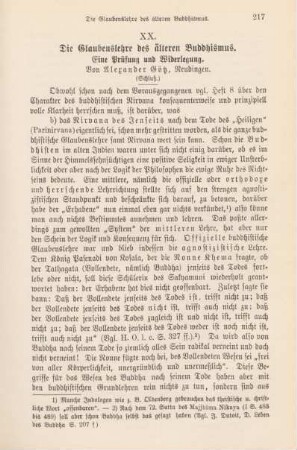 217-229 Die Glaubenslehre des älteren Buddhismus : eine Prüfung und Widerlegung (Schluß)