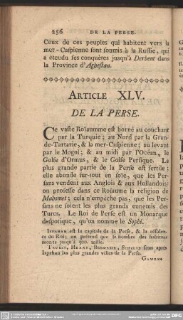 Article XLV. De La Perse