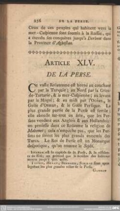 Article XLV. De La Perse