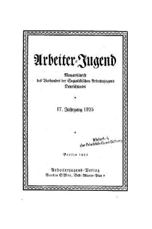17: Arbeiter-Jugend - 17.1925