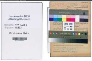 Entnazifizierung Heinz Brockmann , geb. 04.10.1919 (Bahnangestellter)