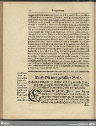 LXXIII. Die Gott wohlgefällige Seele