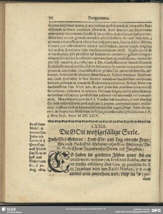 LXXIII. Die Gott wohlgefällige Seele