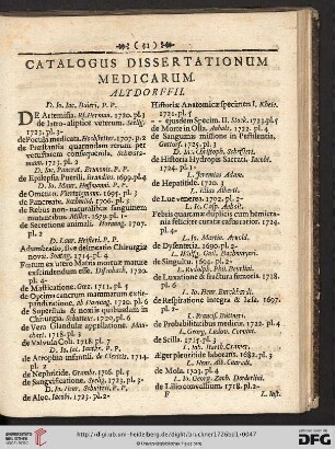 Catalogus dissertationum medicarum