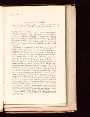 On the skull of Dante : a letter