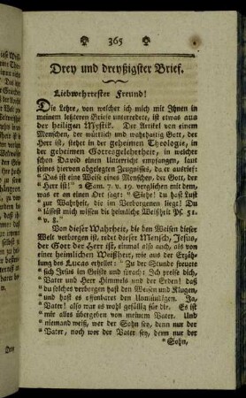 Drey und dreyßigster Brief.