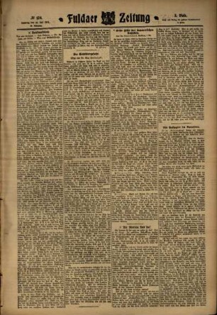 Dritte Ausgabe vom Samstag, den 15. Juli 1911.