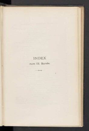 Index zum III. Bande