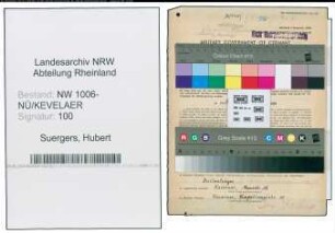 Entnazifizierung Hubert Suergers , geb. 30.12.1905 (Gastwirt)