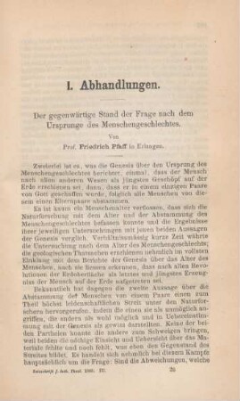401-411 Der gegenwärtige Stand der Frage nach dem Ursprunge des Menschengeschlechtes