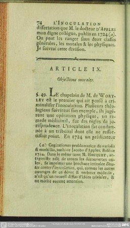 Article IX. Objections morales