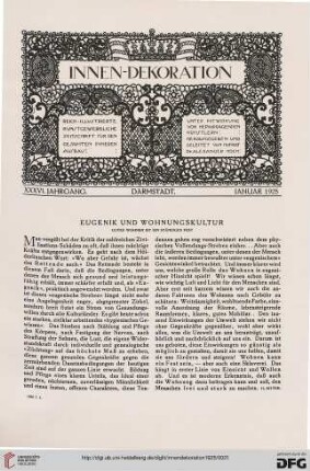 36: Eugenik und Wohnungskultur : gutes Wohnen ist ein ständiges Fest