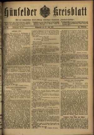 Ausgabe vom Samstag, den 27. Juli 1918.