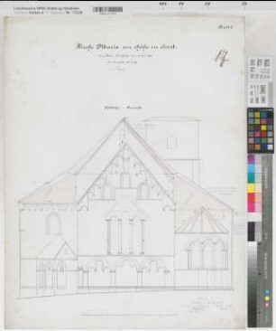 Soest (Soest) Hohnekirche (St. Maria zur Höhe) Blatt 8 Ostansicht 1886/87 1 : 50 57 x 73 1886/87 Westphal Staatshochbauamt Soest