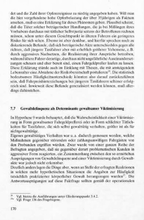 7.7 Gewaltdelinquenz als Determinante gewaltsamer Viktimisierung