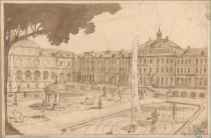 Fischer, Theodor; München; Hofgarten-Kaserne - Perspektive
