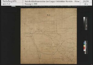 Generalriss von den Bauen der Steinkohlenwerke des östlichen Erzgebirgischen Steinkohlenreviers Lugau, Oelsnitz, Gersdorf und Hohndorf