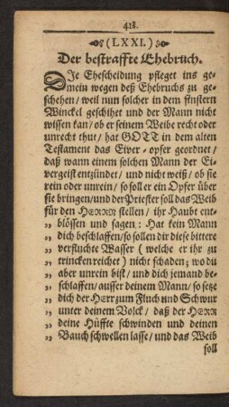(LXXI.) Der bestraffte Ehebruch.