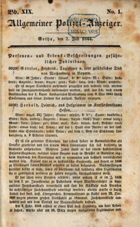 Allgemeiner Polizei-Anzeiger. 19. 1844 = Juli - Dez.