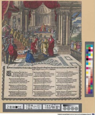 Fridens-Gemähld der Evangelischen Schul-Jugend in Augspurg bey widerholtem Dank- und Friden-Fest den 8. Augusti Anno 1667. außgetheilt