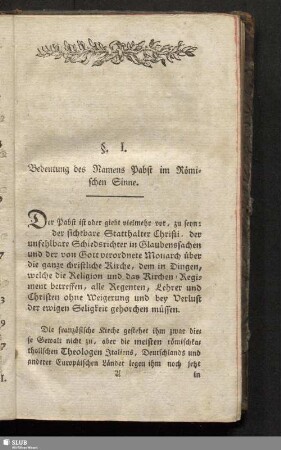 §. I. Bedeutung des Namens Pabst im Römischen Sinne