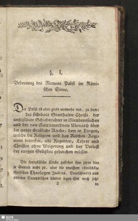 §. I. Bedeutung des Namens Pabst im Römischen Sinne