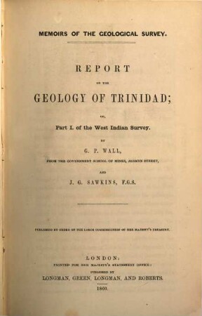 Memoirs of the Geological Survey of Great Britain, and of the Museum of Practical Geology in London. [23.] 1860