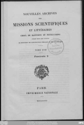 Rapport sur une mission scientifique à Charfè (Liban)