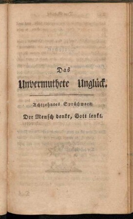 Das Unvermuthete Unglück.