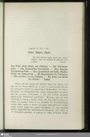 Kapitel XI. 1881-83. Unter Rühle´s Ägide
