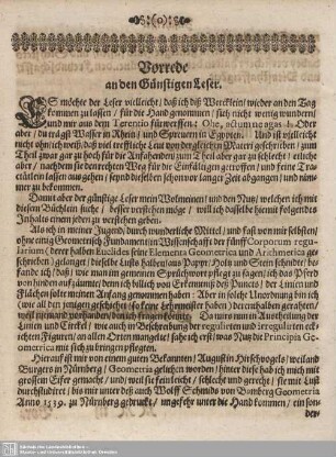 Vorred an den Günstigen Leser.