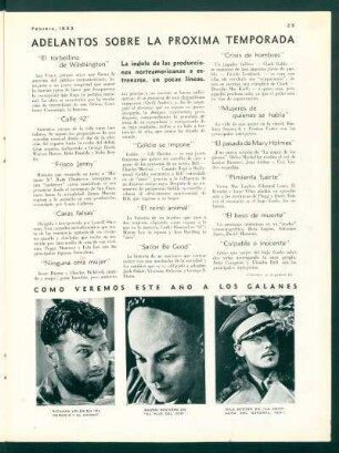 Como veremos este año a los galanes - Richard Arlen, Ramón Novarro y Nils Asther