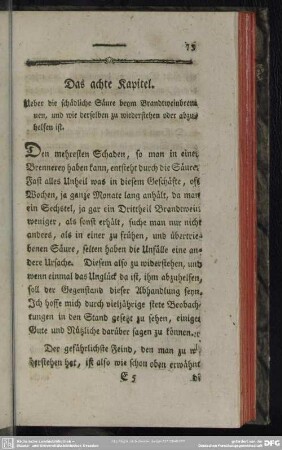 Das achte Kapitel. Ueber die schädliche Säure beym Brandtweinbrennen, und wie derselben zu wiederstehen oder abzuhelfen ist