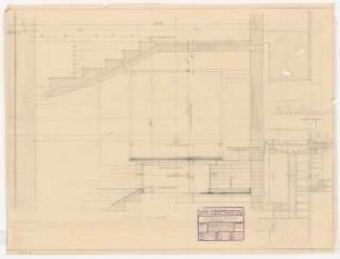 Schauspielhaus, Bochum: Bühnenhaus: Treppendetail, Brüstungsdetail, 1:10, 1:5