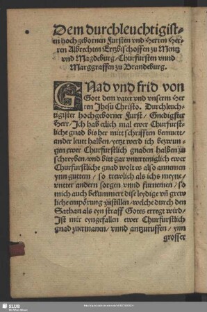 Eyn Sendbrieff und Christliche ermanung