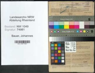 Entnazifizierung Johannes Bauer , geb. 24.09.1897 (Lehrer)