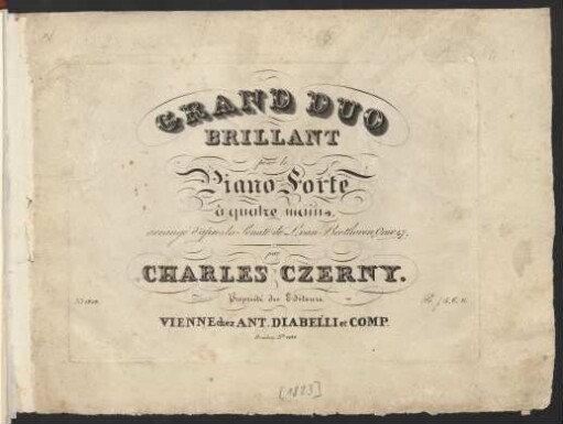 Grand Duo Brillant pour le Piano Forte à quatre mains : arrangé d'apres la Sonate de L. van Beethoven, Oeuv 47