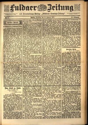 Erste Ausgabe vom Samstag, den 23. Februar 1901.