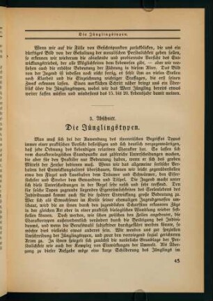 45-62, 3. Abschnitt. Die Jünglingstypen.