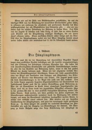 45-62, 3. Abschnitt. Die Jünglingstypen.