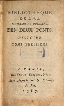 Bibliothèque universelle des dames. Classe 2, Histoire. 13. 1787