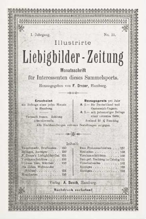 I. Jahrgang. No. 11. (Hamburg, 1. November 1896.)