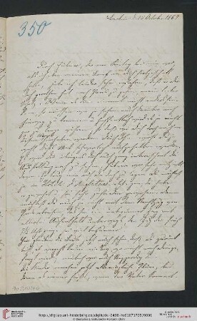 Briefwechsel Theodor Mommsen und Marie Mommsen geb. Reimer: Brief von Marie Mommsen an Theodor Mommsen