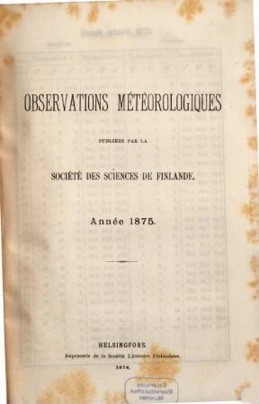 Observations météorologiques. [3]. 1875 (1878)
