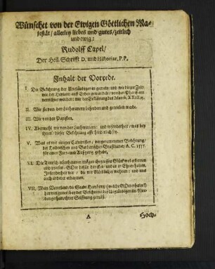 Wünschet von der Ewigen Göttlichen Majestät/ allerley liebes und gutes/ zeitlich und ewig: ...